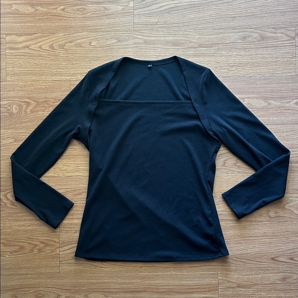 Elegant Black Long Sleeve Women's Top